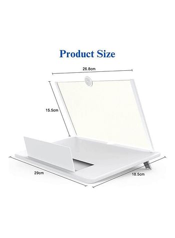 Phone Screen Magnifier Eye Protection 3D Hd Mobile Phone Screen Amplifier Foldable Phone Stand White