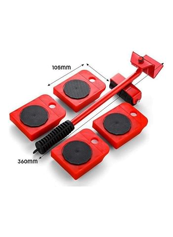 KUYING Pack Of 5 Artifact Durable Furniture Lifter Red/Black