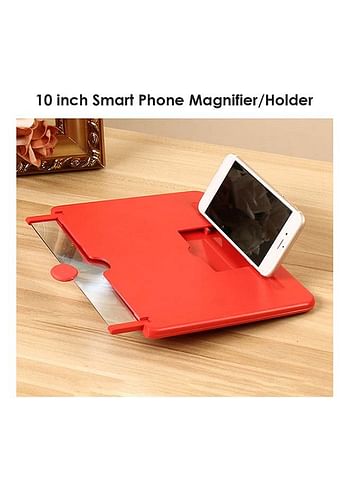 3D HD Screen Magnifier With Mobile Phone Holder Red