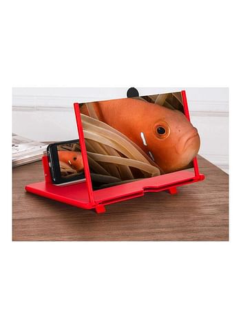 3D HD Screen Magnifier With Mobile Phone Holder Red