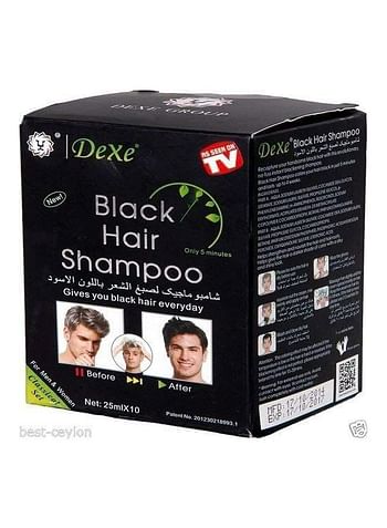 Dexe Pack Of 10 Hair Shampoo Sachets Black 10x25ml