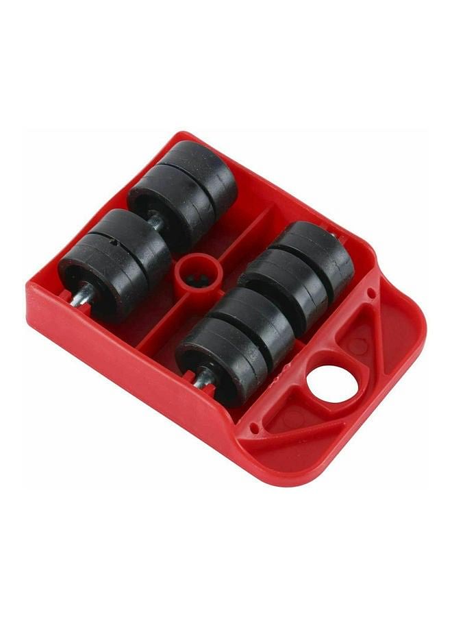 5 Piece Heavy Furniture Lifter Tool With Easy Wheel Move Red 34.00 x 9.50 x 9.50cm