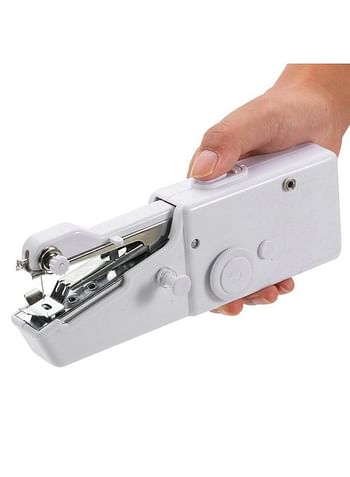 Portable And Cordless Mini Handheld Sewing Machine White 25cm