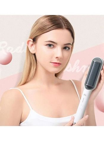 Fancy Hair Straightener Brush White/Black 27x3cm