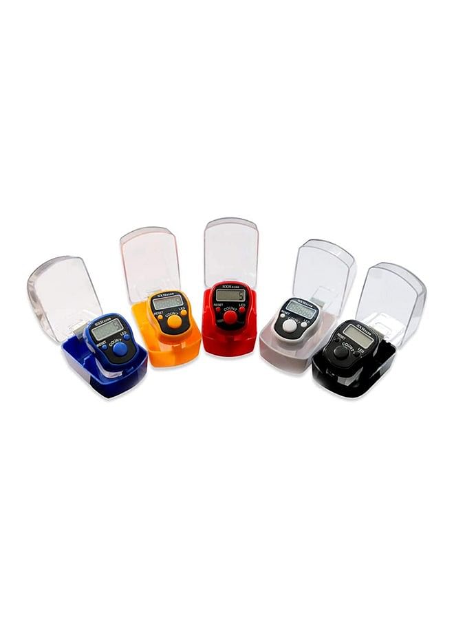 5-Piece Digital LED Electronic Handheld Tally Counter Multicolour