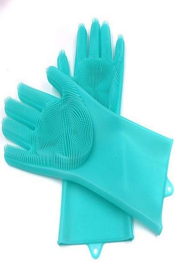 Silicone Household Cleaning Gloves Blue