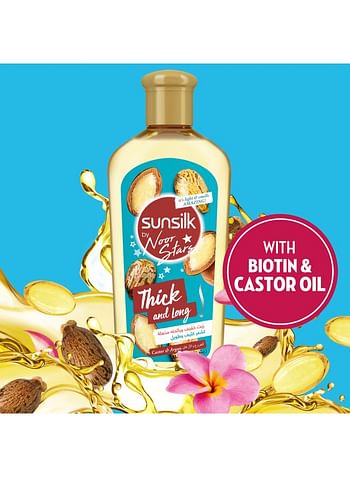 Sunsilk Thick And Long Noor Stars Hair Oil With Castor And Argan Clear 250ml