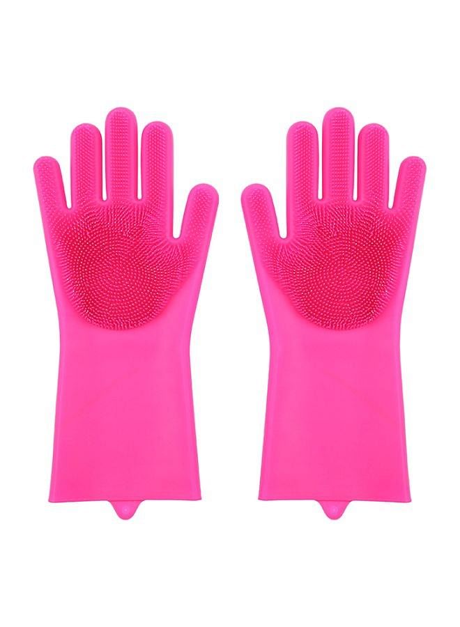 Generic Pair Of Silicone Gloves Pink 35x8x3centimeter