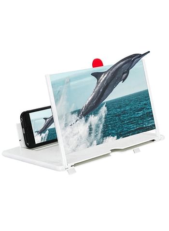 KKmoon 3D Effect Large Screen Magnifier With Desk Holder White