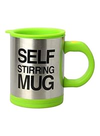 Generic Stainless Steel Self Stirring Coffee Mug Green/Silver