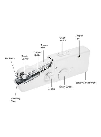 Generic Portable Handheld Electric Sewing Machine H23198 White