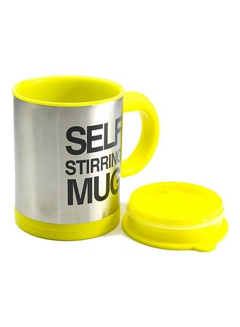 Generic Portable Self Auto Mixing And Self Stirring Mug Yellow/Silver