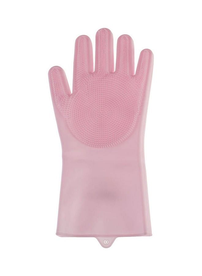 Silicone Dish Washing Gloves, 2 Pieces Pink