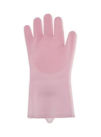 Silicone Dish Washing Gloves, 2 Pieces Pink