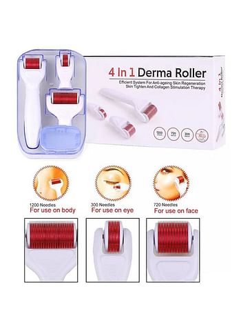 Derma Roller 4 In 1 Tool For Complete Skin Care Multicolour