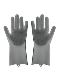 Generic Silicone Scrubber Cleaning Gloves Grey 21grams