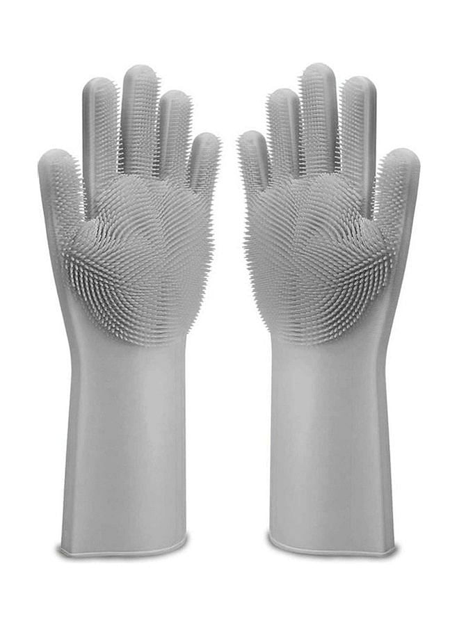 Generic Silicone Dishwashing Glove Grey 34 x 15centimeter