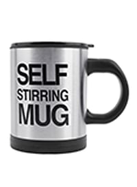 Self Stirring Coffee Cup With Lid Black/Silver