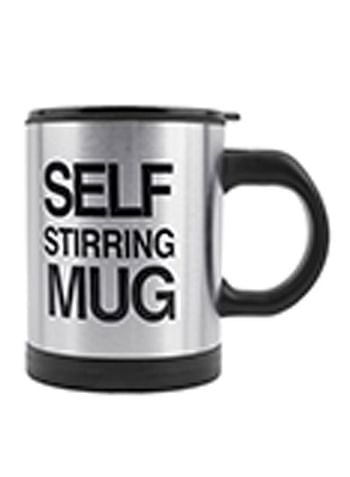 Self Stirring Coffee Cup With Lid Black/Silver