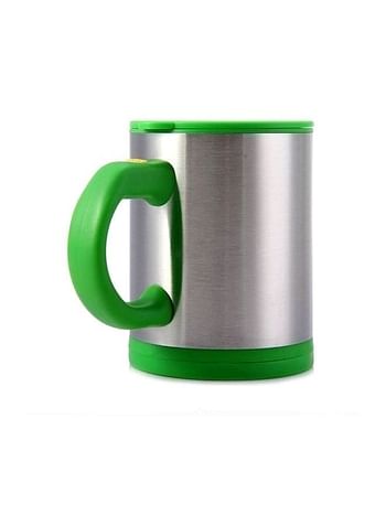 Self Stirring Coffee Mug Silver/Green