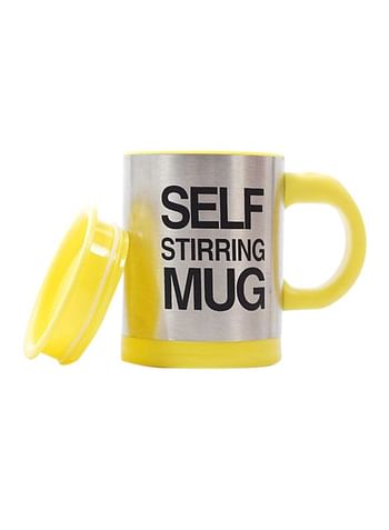 Self Stirring Coffee Mug Yellow/Silver/Black