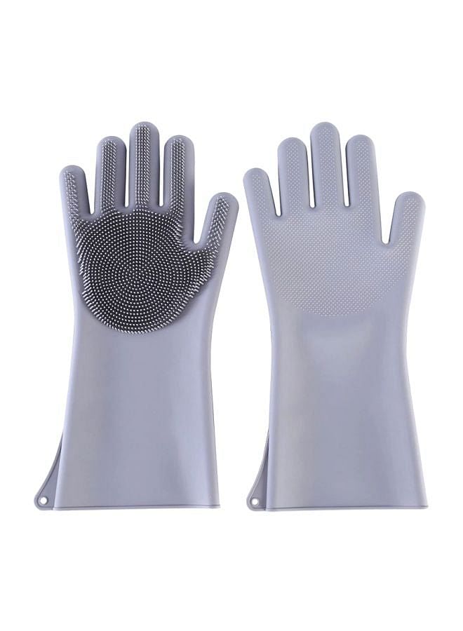 Silicone Dishwashing Gloves Grey 33.5x15.5cm