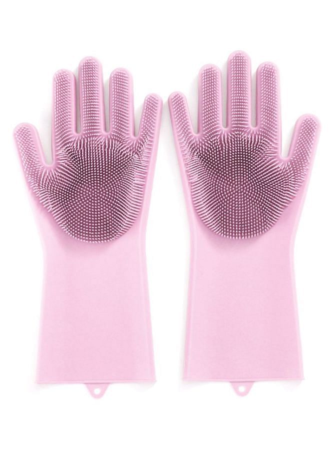 Pair Of Anti-Abrasive Cleaning Glove Pink 35cm