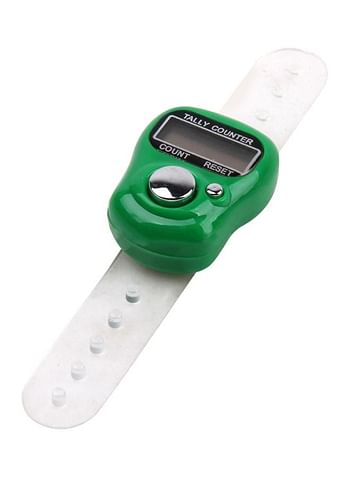 Durable Finger Ring Digital Counter Green/White/Silver