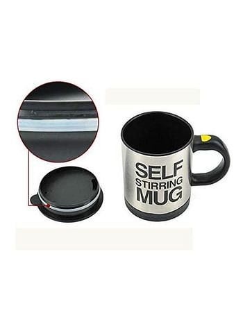 Automatic Electric Self Stirring Mug Coffee Mixing Drinking Cup- Silver 350ml