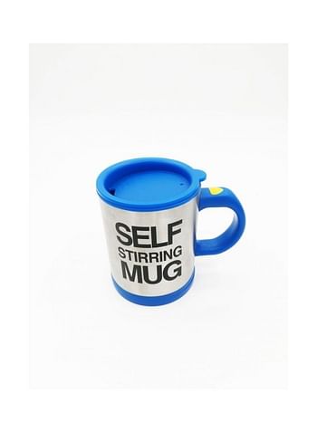 Self Stirring Mug Silver/Blue/Black