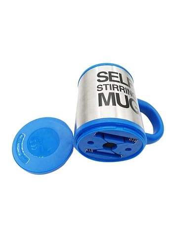 Self Stirring Mug Silver/Blue/Black