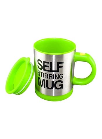 Self Stirring Mug With Lid Green/Silver/Black 3.6x5.4x4.8inch