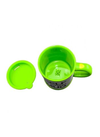 Self Stirring Mug With Lid Green/Silver/Black 3.6x5.4x4.8inch