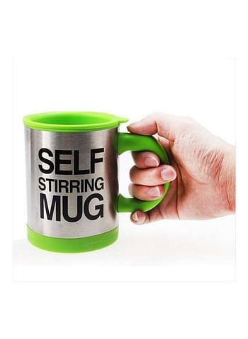 Self Stirring Mug With Lid Green/Silver/Black 3.6x5.4x4.8inch