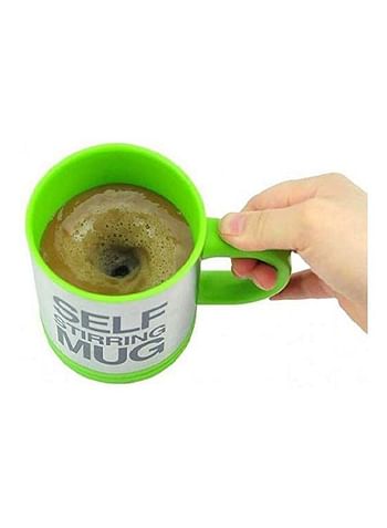 Stainless Steel Self Stirring Mug Green/Silver/Black 9.2x13.6x12.2cm