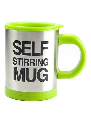 Self Stirring Mug Green/Silver 400ml