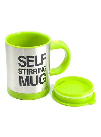 Self Stirring Mug Green/Silver 400ml