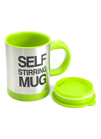 Self Stirring Mug Green/Silver 400ml