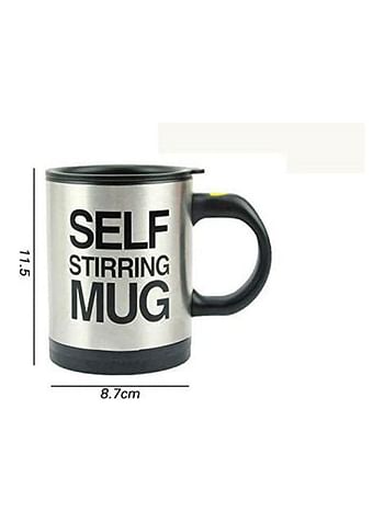 Befound Automatic Electric Self Stirring Mug Coffee Mixing Drinking Cup Silver-Black