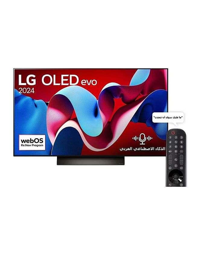 LG 48 Inch LG OLED evo C4 4K Smart TV AI Magic remote Dolby Vision webOS24 2024 OLED48C46LA.AMVG Black