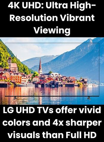 LG 55 Inch 4K UHD Smart TV With 60Hz Refresh Rate, HDR10, HGiG Gaming, AI Upscaling, webOS 2.3, Gen6 α7 4K AI Processor, 2024 55UR801C0LA Black