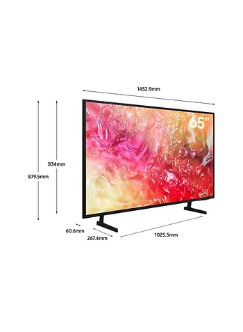 Samsung Smart TV, Crystal UHD, DU7000, 65 Inch, 2024, PurColor, 4K Upscaling, Tizen OS, Q-Symphony UA65DU7000UXZN Black