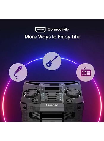 Hisense Party Speaker With 400 Watts Output Power & 200 Watts Built-In Woofer HP130 Black