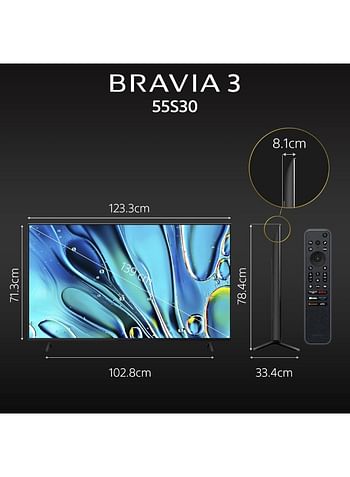 Sony BRAVIA 3 55 Inch 4k Smart TV HDR50 Hz K-55S30 Black