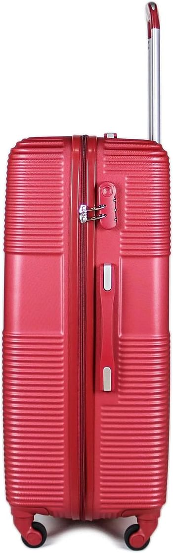 Luggage District Safari ABS Luggage Trolley Set 4 Piece, Red