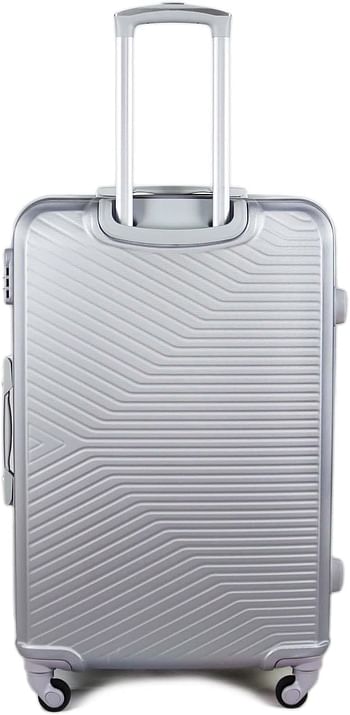 Luggage District Elegant ABS Luggage Trolley Set 4 Piece, Silver