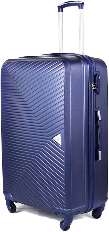 Luggage District Elegant ABS Luggage Trolley Set 4 Piece, Navy Blue