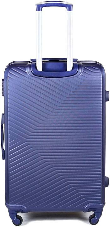 Luggage District Elegant ABS Luggage Trolley Set 4 Piece, Navy Blue