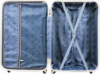 Luggage District Elegant ABS Luggage Trolley Set 4 Piece, Navy Blue