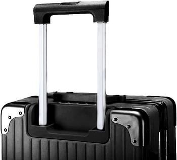 Luggage District Aluminum Frame Ultra-Light Medium Checked-in Bag 24inch, Black